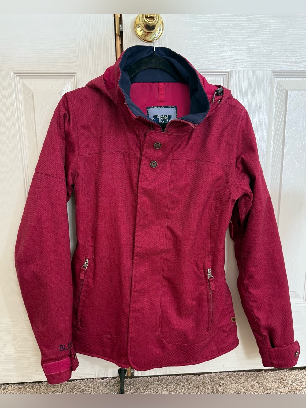Burton Women’s Small DryRide Snowboard Ski Jacket Burgundy Hooded